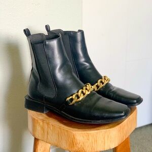 Zara Low Heel Chain Ankle Boots